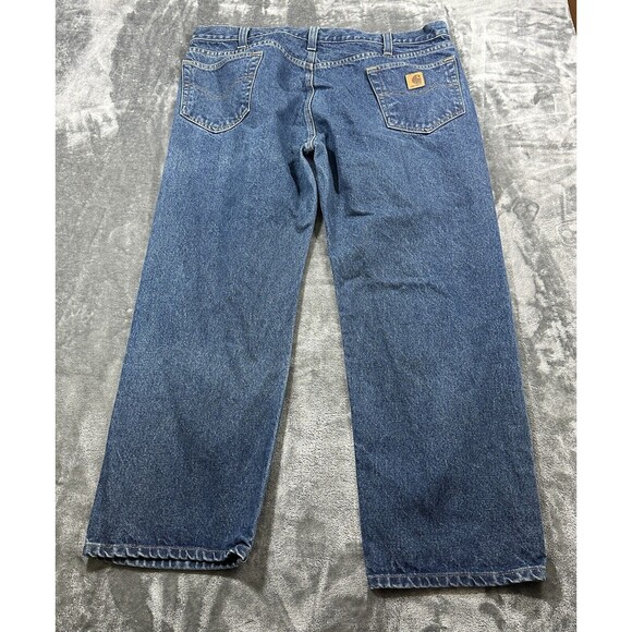 Carhartt Jeans Mens 42x30 Blue‎ Traditional Fit Workwear Denim Pants - Picture 5 of 12